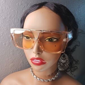 Oversized Square Vintage Double Bridge Sunglasses.